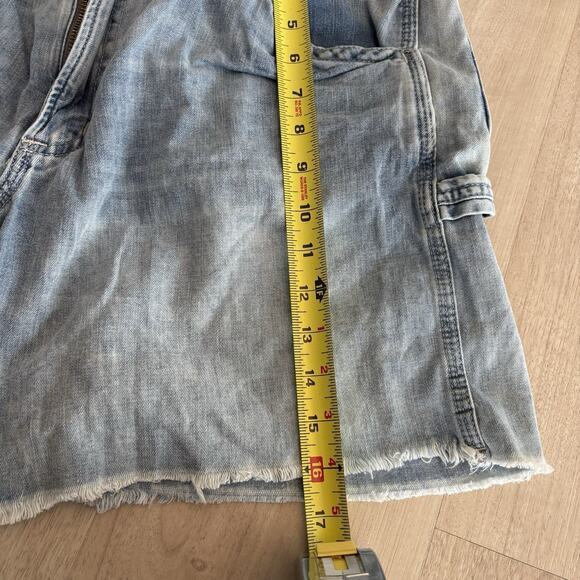 VTG Polo Ralph Lauren Carpenter Jean Shorts‎ Y2K Mens 36 Ripped Jorts Blue 90s - Picture 12 of 13
